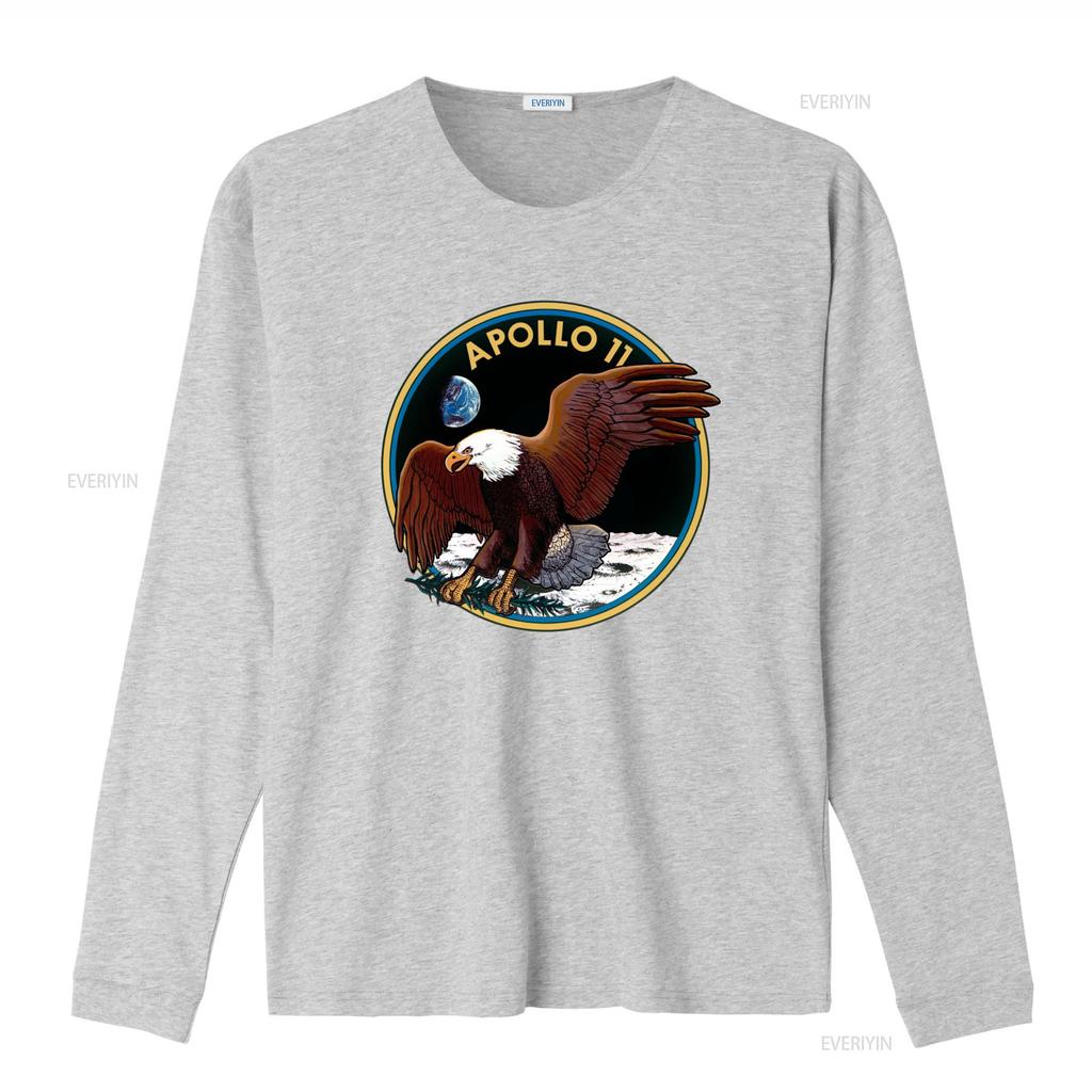Apollo 11 Mission Patch Eagle Moon Earth T Shirt vintage Washed Versatile designer clothes Slightly Unisex