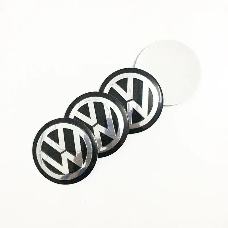 FD01-4PCS 56mm 65mm Car Wheel Center Hub Emblem Sticker for VW Volkswagen Golf Polo Passat Touran Jetta Accessories