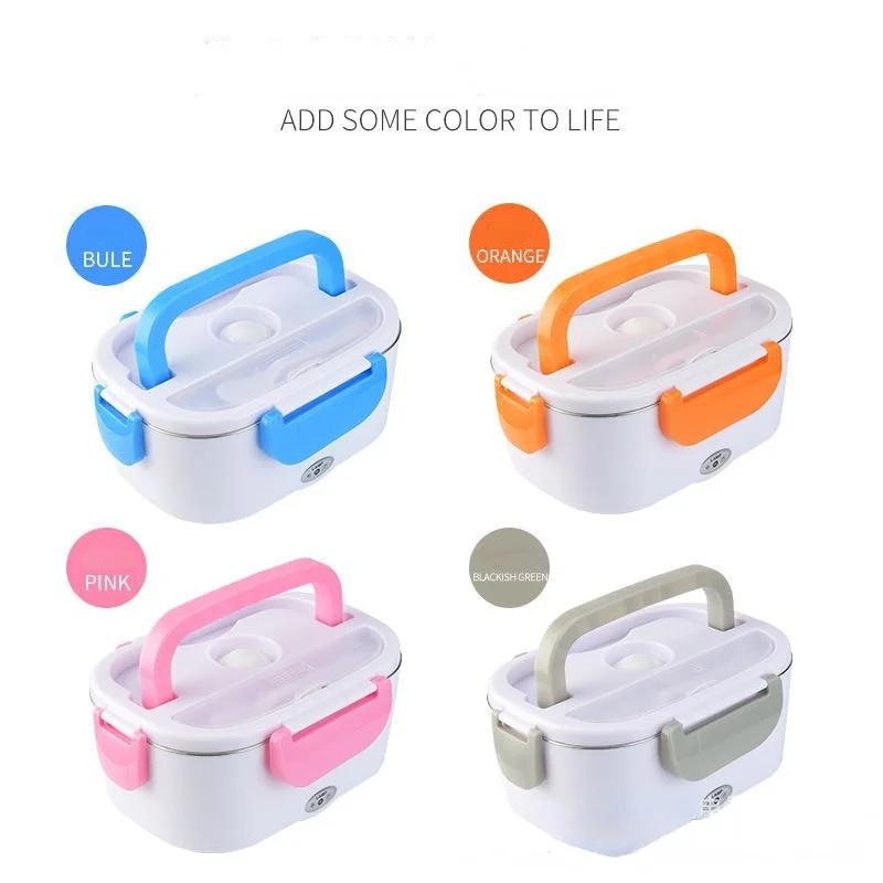 Boîte à lunch électrique portable 12V 110V/220V Peut être branchée sur une ceinture chauffante isolante Cuisson de repas chauds Chauffe-repas pour employé de bureau