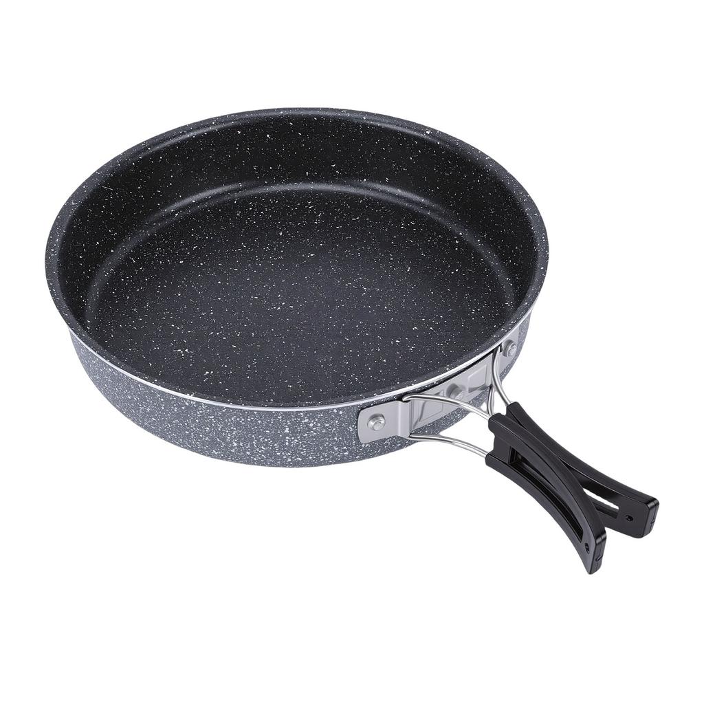 Camping Frying Pan 22cm Non Stick Coating Foldable Handle Outdoor Skillet Cooking Pan for Gas Stove Induction Cooker