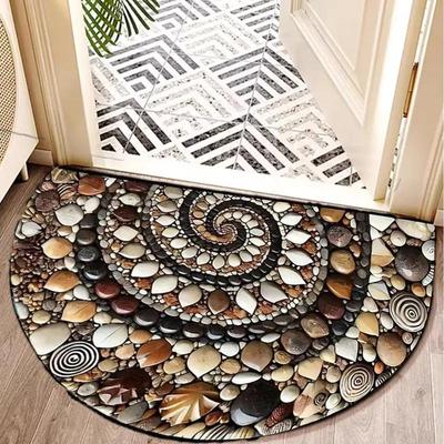 Tappetino d'ingresso di benvenuto a ciottoli colorati - Retro in gomma antiscivolo, Zerbino assorbente per interni/esterni, Tappetino d'ingresso decorativo per casa, veranda