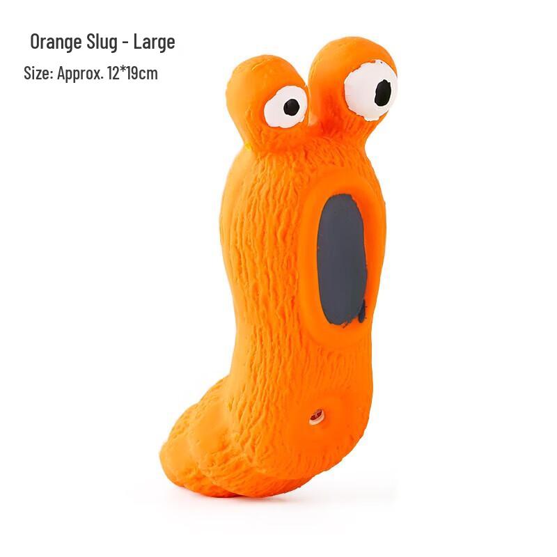 Petlimit Large Orange Slug Dog Squeaky Chew Toy