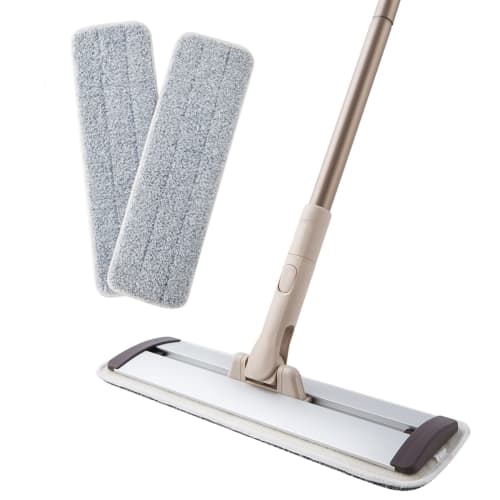 Eyliden Floor Mop, Floor Wiper, Sliding Mop, Wet and Dry Mopping, Cleaning Mop for Professional Use, Includes 2 Replacement Cloths, Convenient Storage