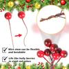 100 Pcs Wine Red Artificial Holly Berries, 10mm Mini Christmas Decor with Wire Stems for Wreath, Tree & Table Centerpieces