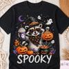Spooky Raccoon Halloween, Cute Witch Raccoon, Pumpkin Unisex T-Shirt Size S-5XL