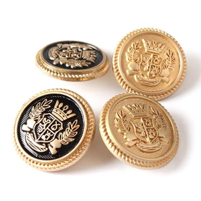 10PCS Vintage British Wheat Crown Uniform Metal Buttons For Clothing Simple Decorative Buttons