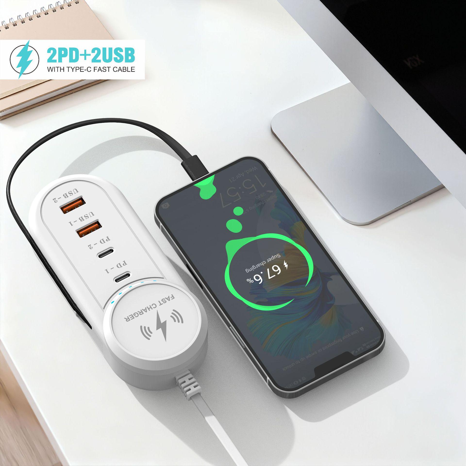 

Dual USB & PD Multi-Port Charger: Type-C Power Strip Extension for Android Devices Bare - US Dual PD & Dual USB