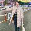 Cotton Coat Women's Mid-length Winter Coat New Large Size Korean Style Loose Diamond Pattern Thickened Cotton Coat