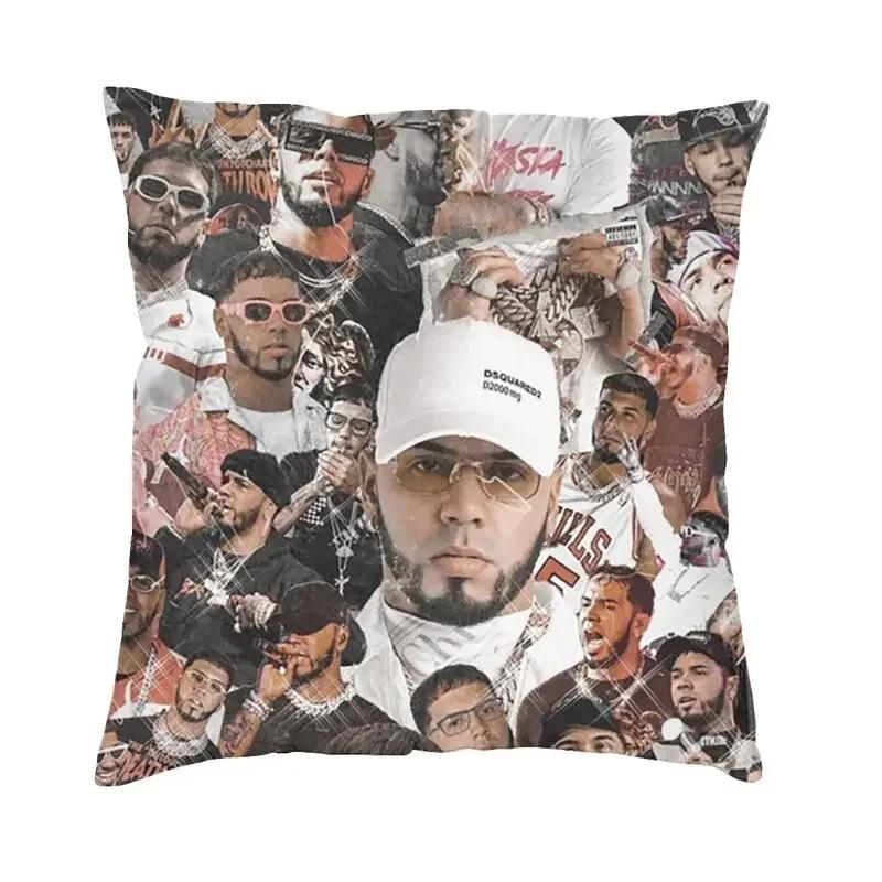 Anuel AA Rapper Latin Urban Music Kissenbezug Dekor Zuhause Luxus Stuhlkissen Quadratischer Kissenbezug