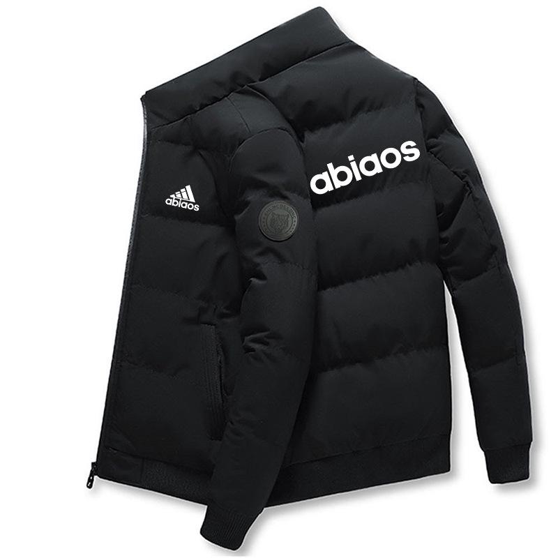 Cross Letter Men's Lightweight Winter Cotton Padded Stand Collar Jacket