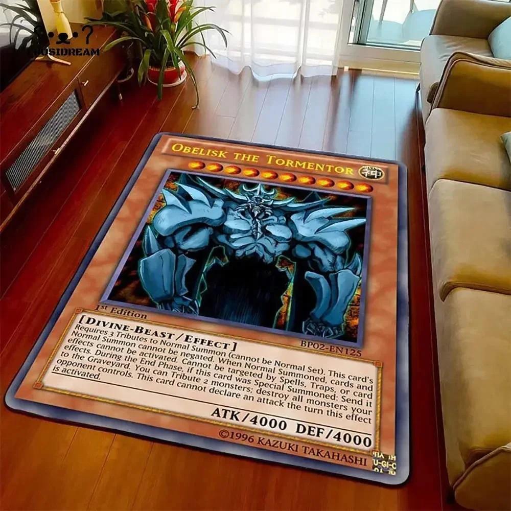 Anime Yu Gi Oh Card Carpet Cartoon Floor Mat Living Room Bedroom Area Rug Teenager Room Decoration Rug Christmas Family Gift