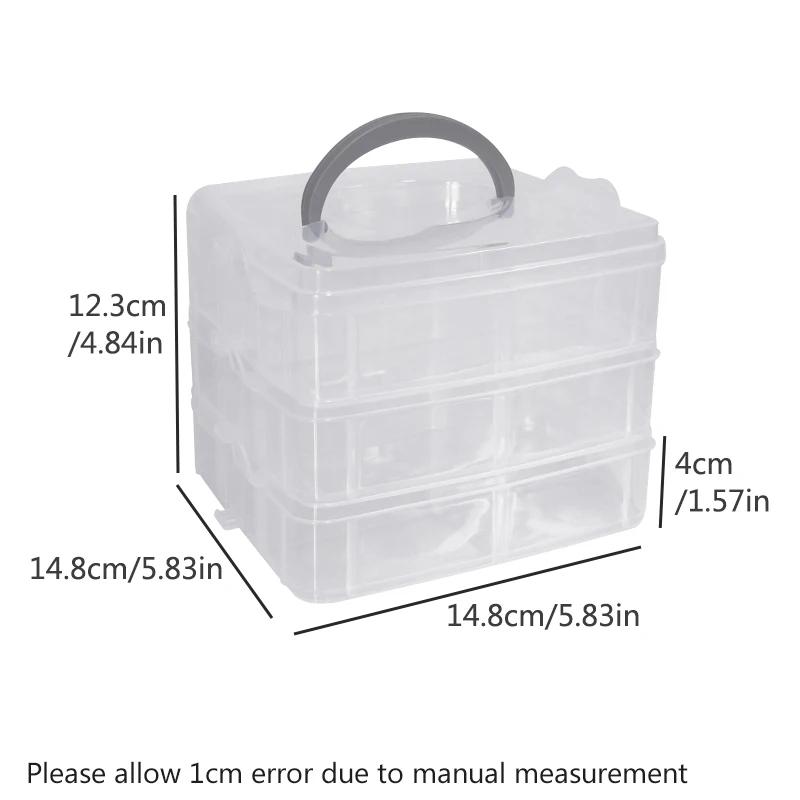 5 Pcs Transparent Lockable Plastic Storage Box Small Object Organizer Fishing Gear Accessories Case