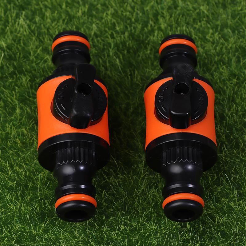 1Pc 16Mm Equal Garden Hose Shut Off Valve Fitting Plastic Tubing Tap Adapter Quick Joint For Watering Irrigation Car Wash