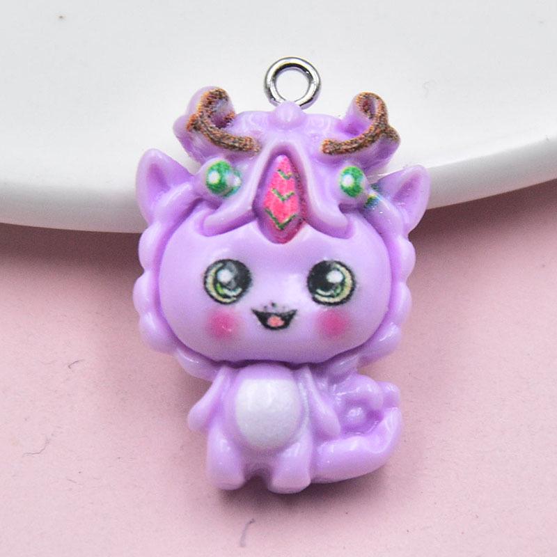 Colorful Resin Baby Dragon Earrings  Keychain Pendant DIY Jewelry