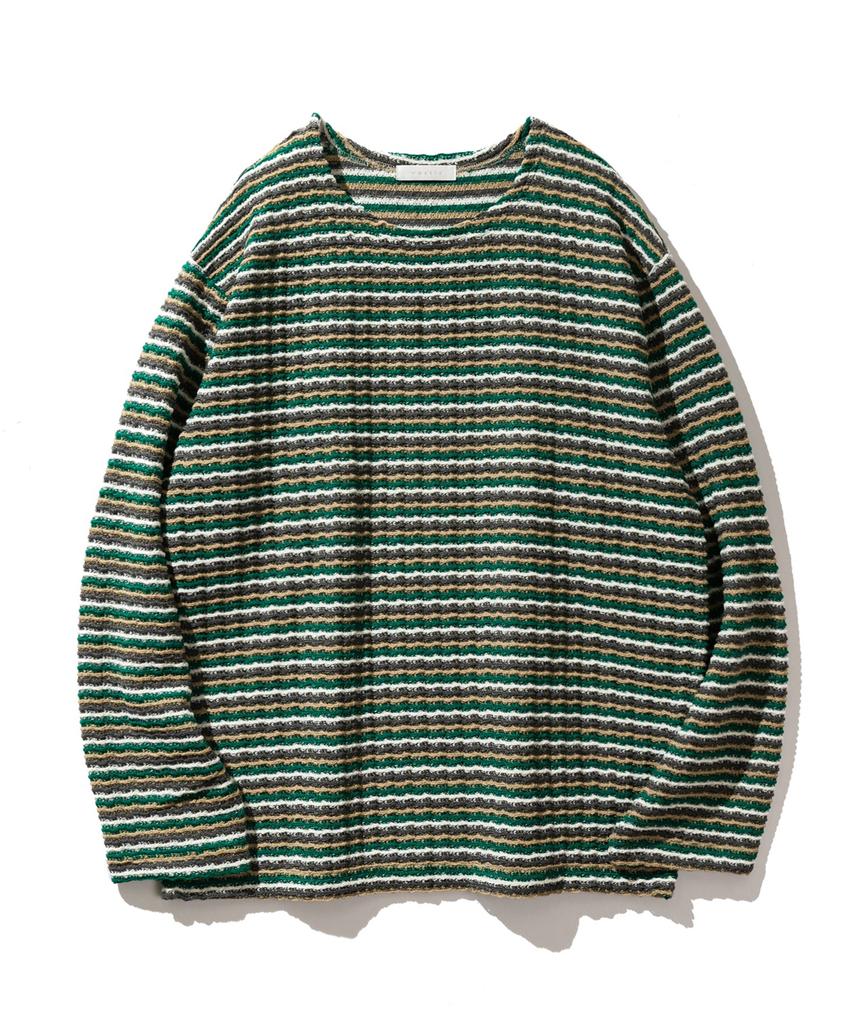 VASTIC Oversized Grunge Striped Knit_Green