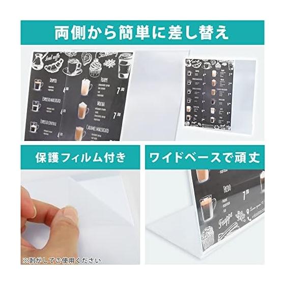 Tabletop Acrylic Stand Menu Pop Holder Photo Frame for Restaurants, Offices, Exhibitions - L-Shaped, Set of 6 (A4 Size)