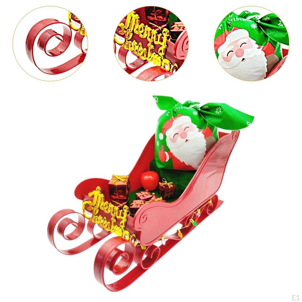Christmas Sleigh Ornament Decoration Collectible Miniature Xmas Decor for Festival