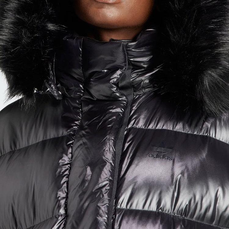 (WMNS) Adidas Originals Puffed Long Fur Jackets 'Black' Women's IR7117