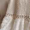 Bohemian Lace Spaghetti Strap Dress with Elegant Layered Mesh Skirt