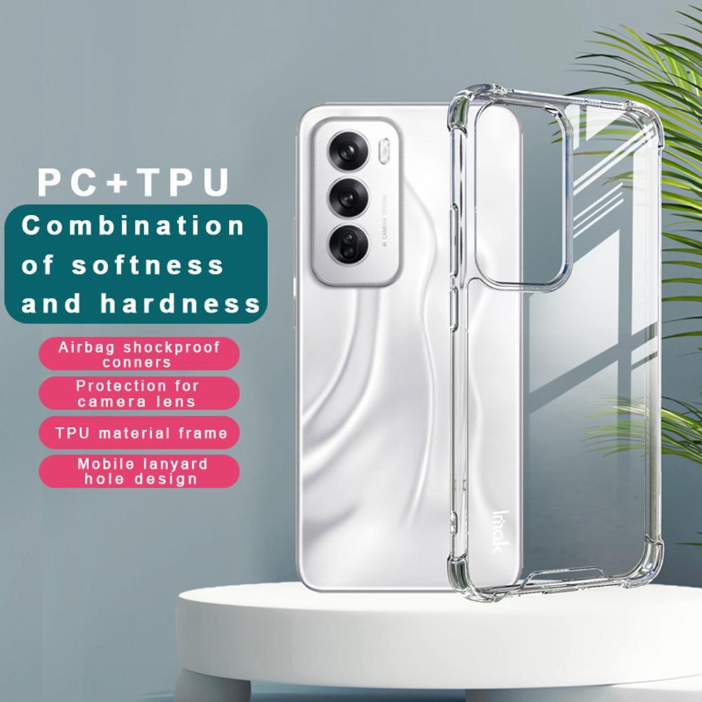 

IMAK For Oppo Reno12 5G (Global) Clear Case Airbag Corners PC+TPU Phone Cover A