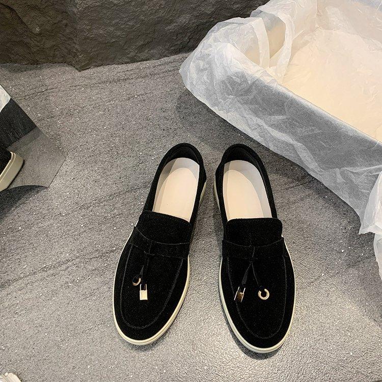 Classic New Niche Fashion Casual Flat-bottomed Lazy One-pedal Comfortable Versatile Soft-soled Soft-faced White-soled Shoes Women