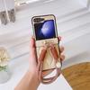 Applicable to Samsung ZFlip5 folding mobile phone case three-dimensional wavy zflip4 portable lanyard protective leather case
