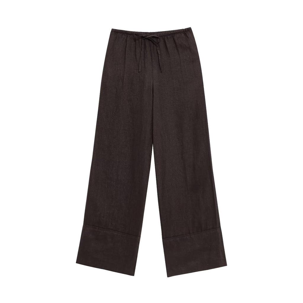 2023 European & American Women's Fashion Linen Shirt & Casual Pants Set