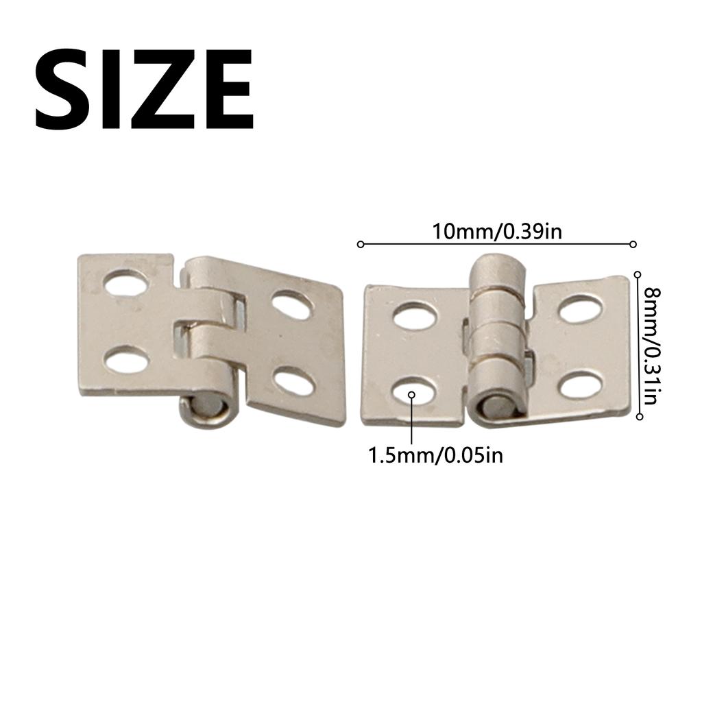 50Pcs Mini Brass Hinge For Small Craft Door Box Accessories 8*10mm Small Decorative Jewelry Box Hinges Cabinet Door Hinge