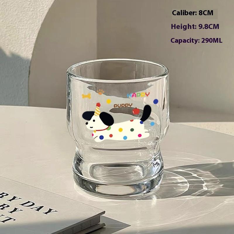 Korean Style Cartoon Snowman Glass Cup Transparent Drinkware For Coffee Juice Milk Breakfast Office Home Cute Mugs Set