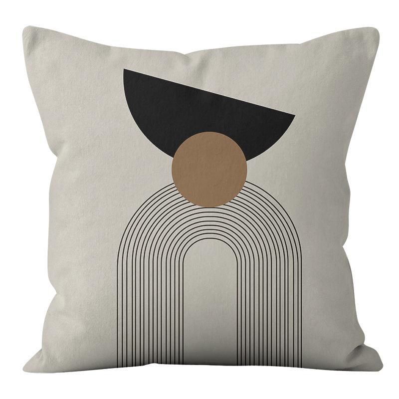Nordic Geometric Brown Pillowcase Living Room Sofa Bedroom Pillow Yang Tao Bay Window Office Pillow