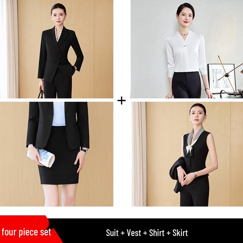 Wysokiej klasy jesienno-zimowy profesjonalny garnitur smart dla kobiet na podróże służbowe i wydarzenia formalne