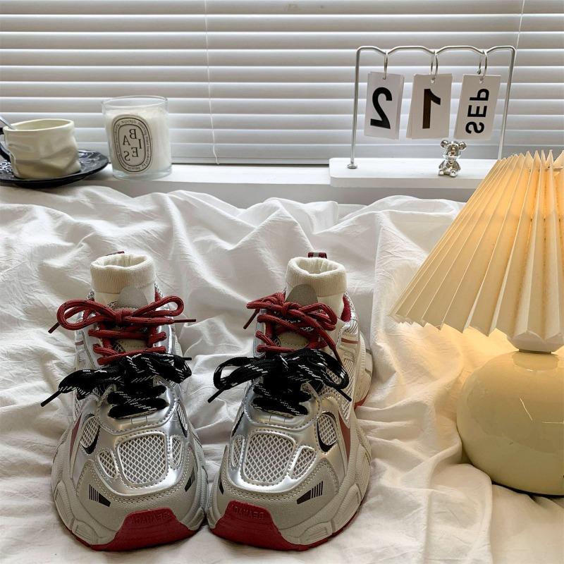 

Vintage Ankara Red Daddy Shoes Women s Autumn New Versatile Feet Small Platform Casual Sneakers 35