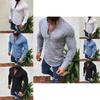 T-shirt da uomo premium a manica lunga con scollo a V aderente per muscoli, top casual, camicie Henley