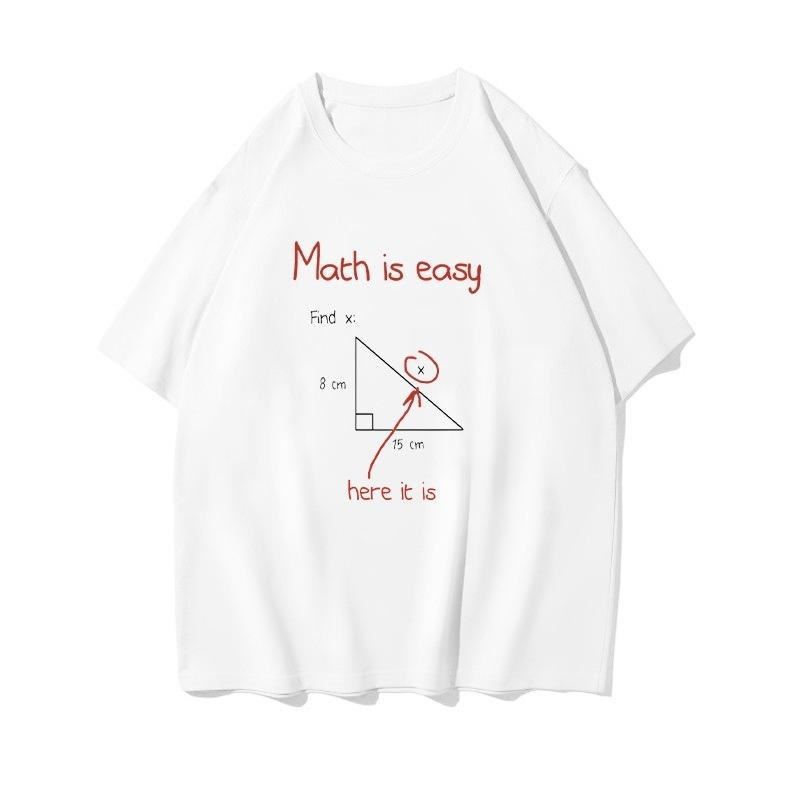 New Creative Big Bang Mathematical Formula Printing Unisex Cotton Short Sleeve Tshirt L