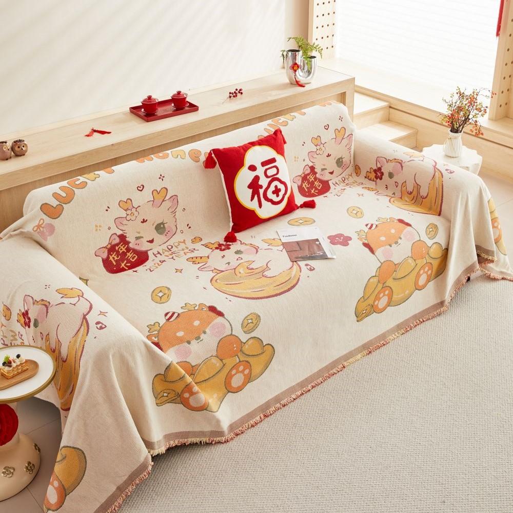 Chinese Style Wedding Sofa Cover for Living Room Sofa Mat Non-Slip Couch Slipcover Towel Protector Decor Cloth Sofa Sofa Cushion