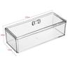 Acrylic Cotton Swab & Makeup Remover Storage Box with Lid - Transparent Square Organizer & Toothpick Holder