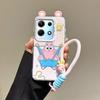 KEYSION Cute Ear Cartoon Case for Infinix Note 30 4G with Lanyard Soft Silicone+PC Shockproof Phone Cover for Infinix Note 30 5G