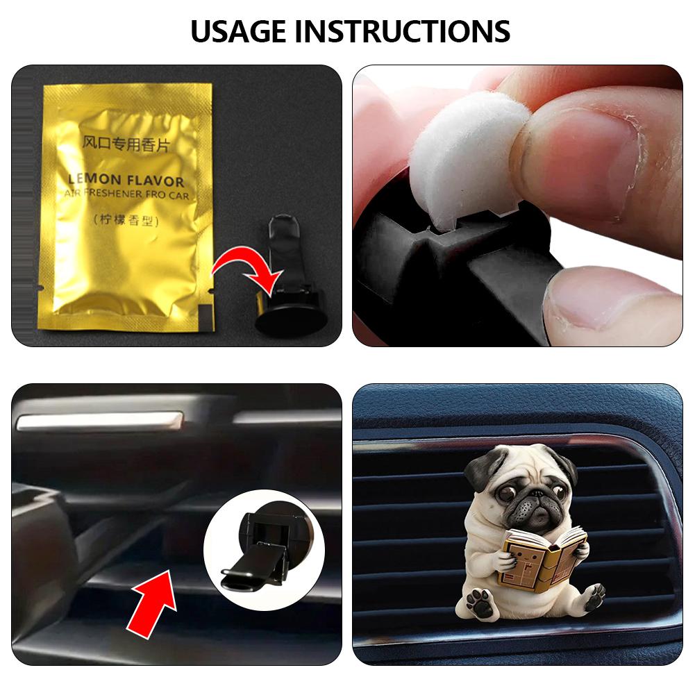 Car Dog Air Freshener Diffuser Outlet Vent Perfume Clips Air Outlet Aroma Diffuser Ventilation Clip Car Interior Decoration