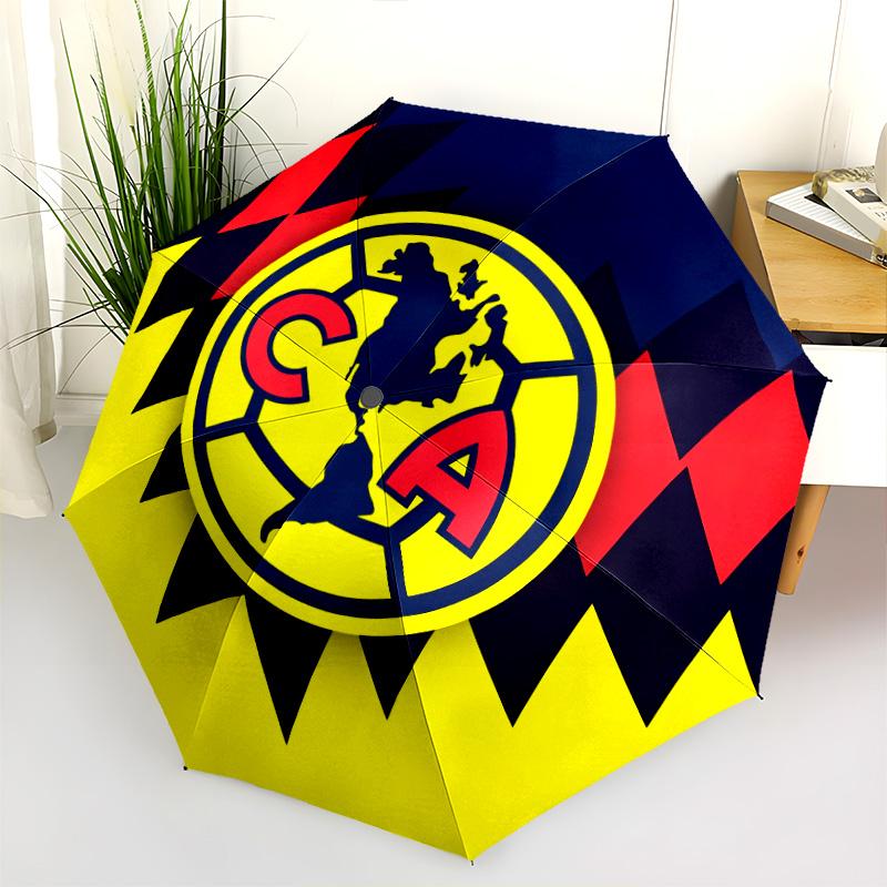 Club América pattern, automatic folding umbrella, portable and foldable design, 8 ribs, a Christmas or birthday gift.
