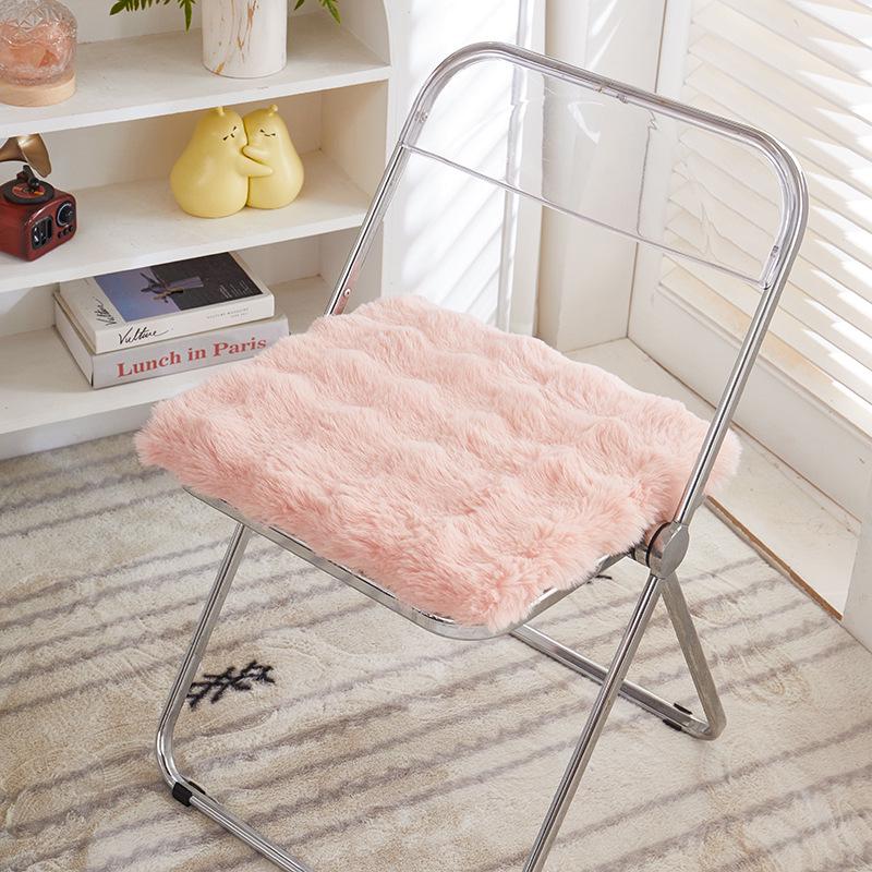 Cozy Winter Rabbit Plush Seat Cushion for Office Chair