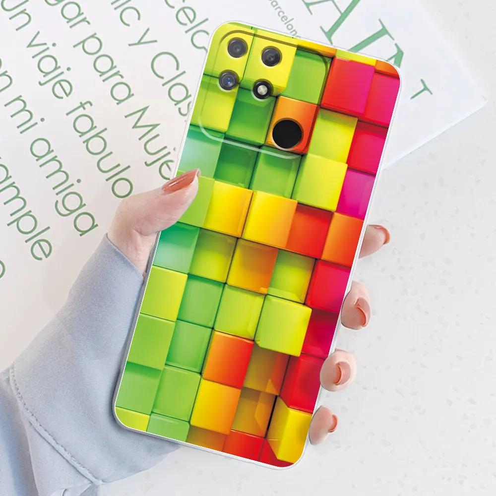 For Realme Narzo 50A Case Narzo 50A Prime Watercolor Marble Soft Silicone Bumper Cases For Realme Narzo 50A Back Cover Fundas