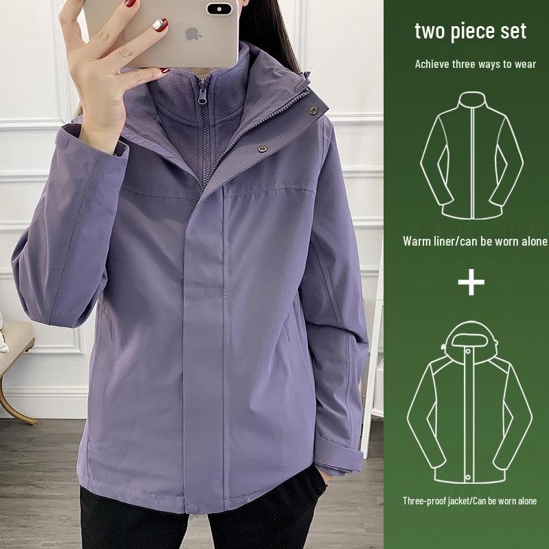 Op maat Gemaakte Winddichte en Waterdichte Heren 3-in-1 Outdoor Jas met Logo Bedrukking voor Bedrijfs- en Teamkleding
