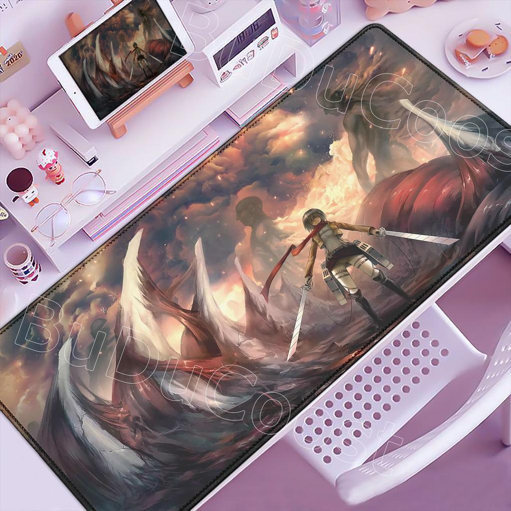 New Cool Anime Attack On Titan Large Mouse Pad Computer Non-slip Mousepad XXL 900x400mm Gaming Laptop Keyboard Mouse Mats Carpet