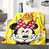 Minnie Mouse Yellow Background Flannel Blanket Super Soft Warm Cozy Blanket For Sofa Bed Office Travel Allseason Home Decor Gift