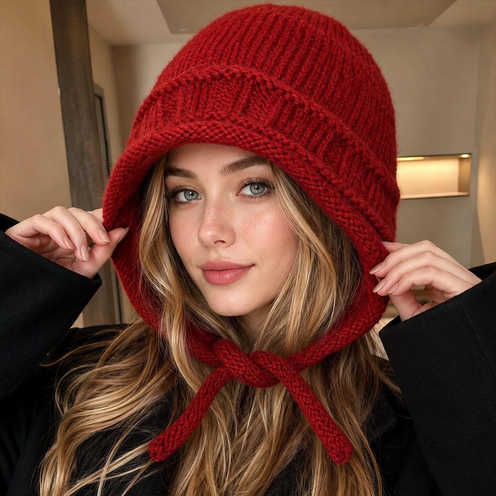 Ear Protection Knitted Beanie Hat Thickened Woolen Hat New Knitted Earmuff Hat Women