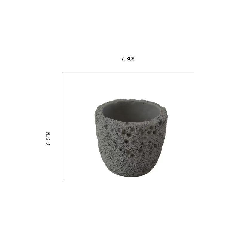 Milk White Creative Volcanic Stone Pattern Cement Succulent Flower Pot Office Home Desktop Decoration Green Plant Flowers