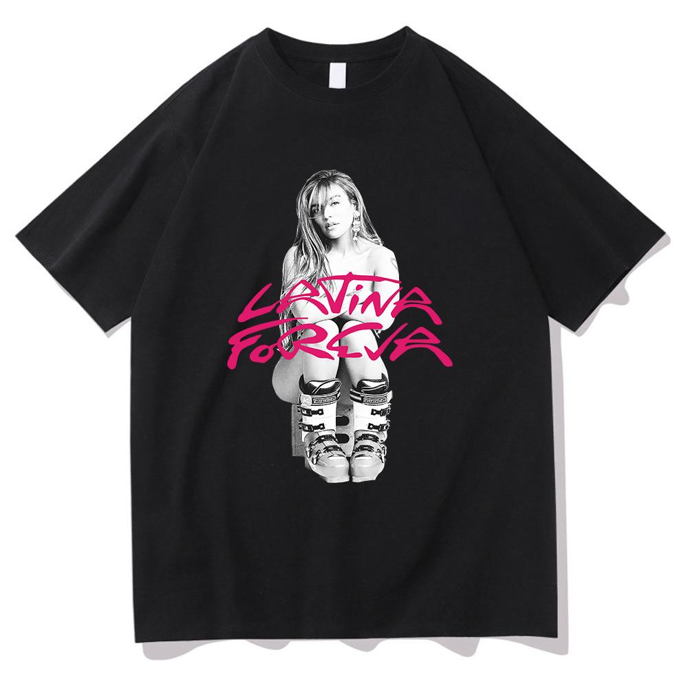 Fashion Karol G LATINA FOREVA T Shirt 2025 New Song Retro Men/women Clothing Harajuku Clothes Summer Cotton Graphic T Shirts