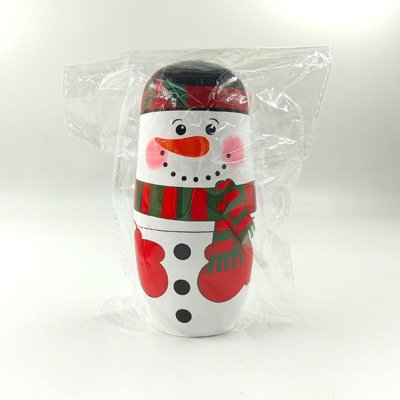 Большие матрешки Снеговики - 5-слойные деревянные праздничные подарки ручной работы