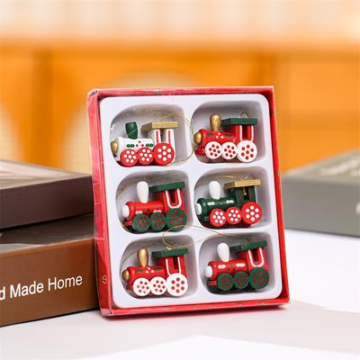 1 Set Glam Style Weihnachtsbaumschmuck, Geometrisches Muster Holzzug Hängedekor, Lackierte Oberfläche, Kunstthema, Kein Strom oder Batterie erforderlich