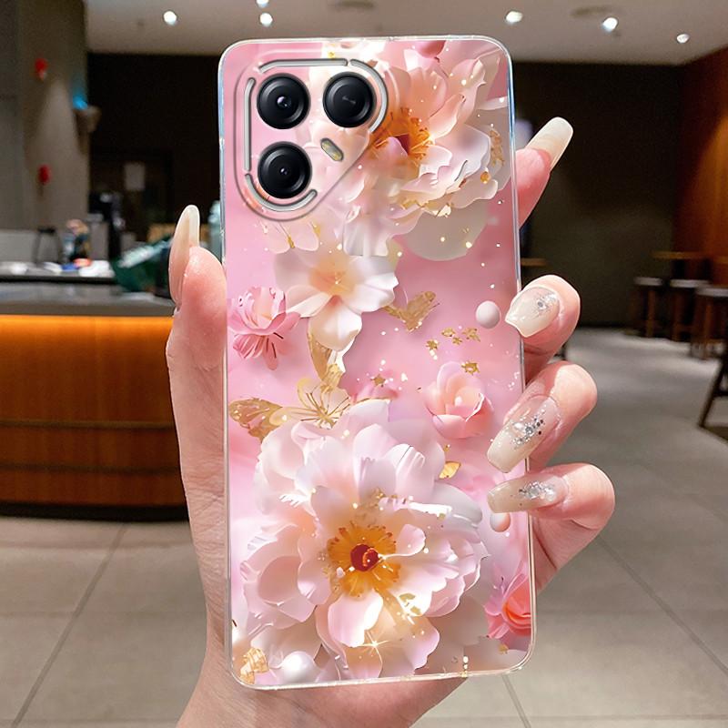 For Tecno Pova 7 Pro LJ8 Cases Pova7 Ultra LJ9 Neo LJ6 LJ7 Funda Flower Butterfly Phone Cover Soft Silicone Transparent TPU Case
